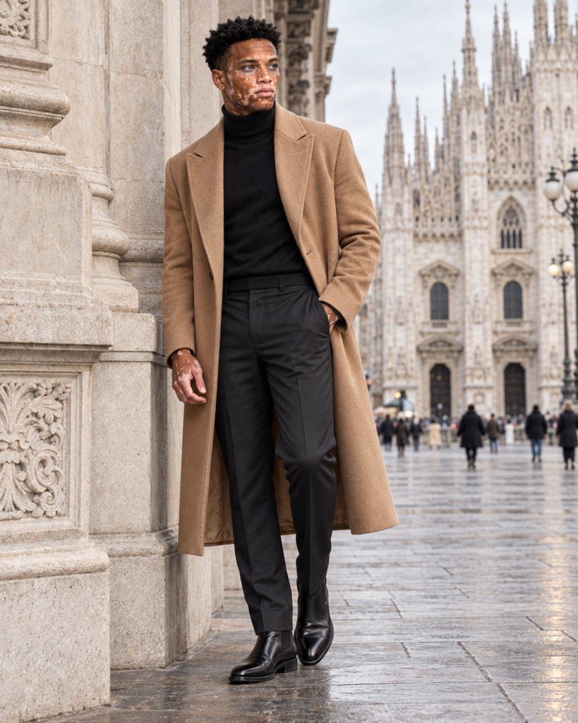 Alex Novai devant le Duomo de Milan